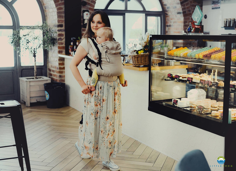 Nosidełko dla dzieci Prime Pure Linen Saharan Dust